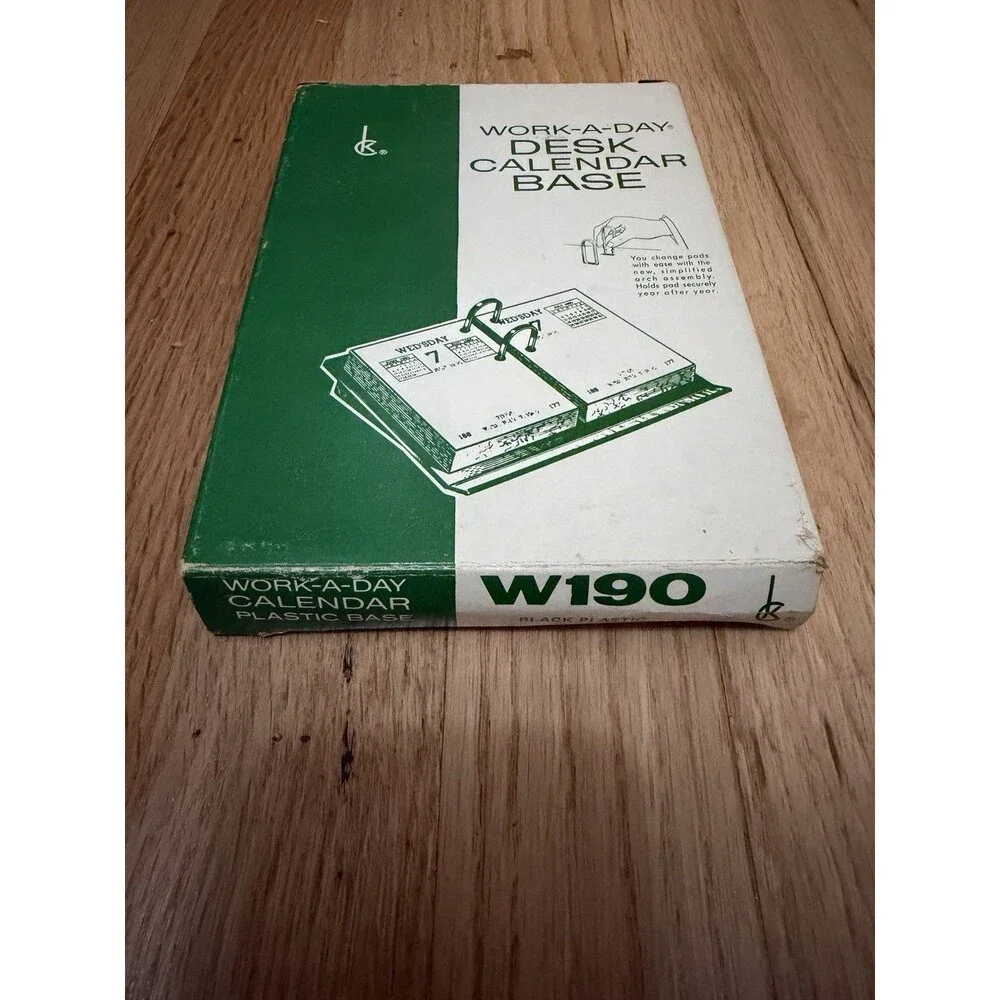 Work-A-Day Desk Calendar Base W190 - NOS